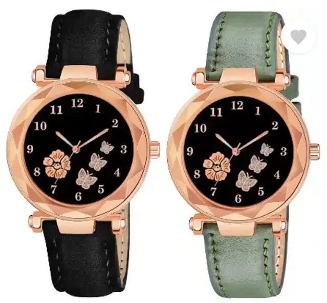Analog Watch for Women, Pack of 2 (Multicolor)