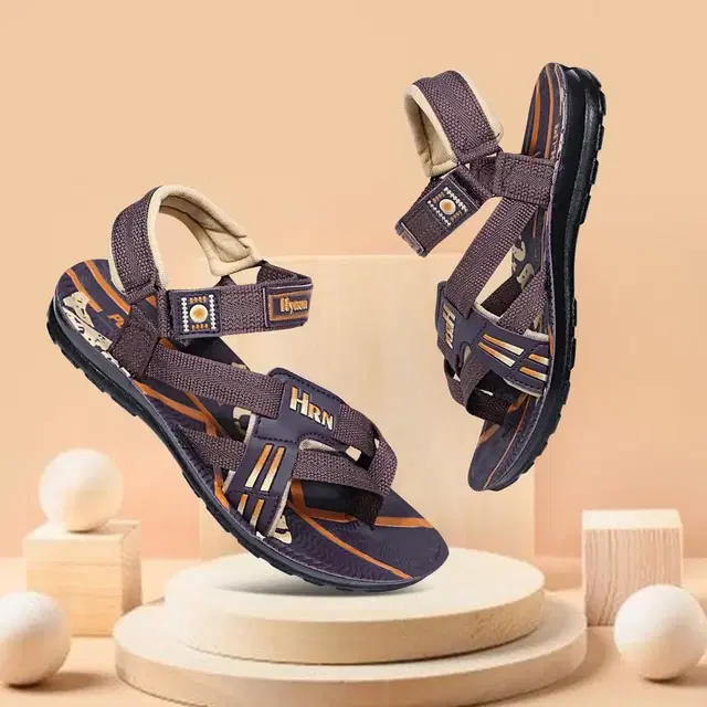 Casual Synthetic Sandals for Men (Brown, 6)