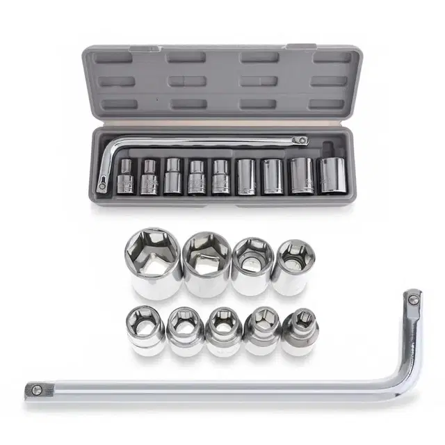 Shopper52, 10 in 1 Socket Wrench Spanner Set Automobile Repair Tool Box Precision Sleeve Wrench Sleeve Wrench Combination Hand Tool Socket Set, 10 in 1, Pack of 1