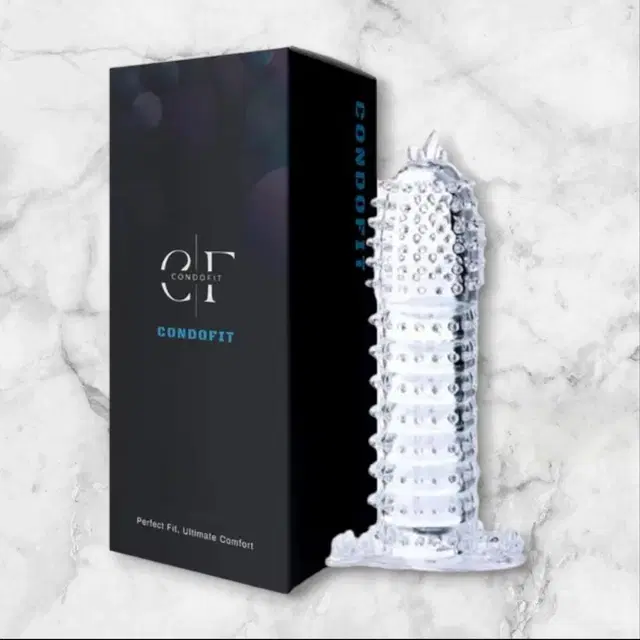 Crystal Dotted Reusable Condom for Men, Transparent
