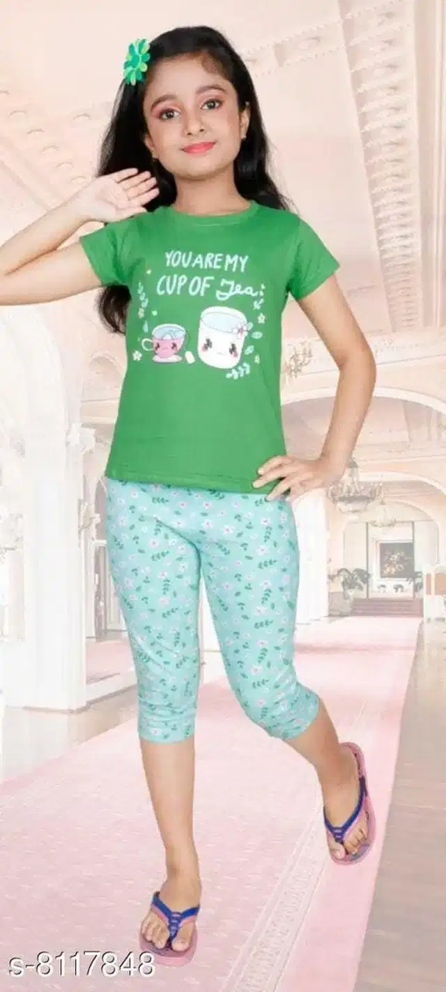 Nightsuit for Girls (Multicolor, 8-9 Years)