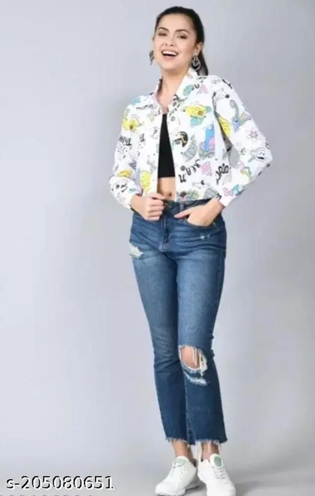 Cotton Jacket for Women (White, S)