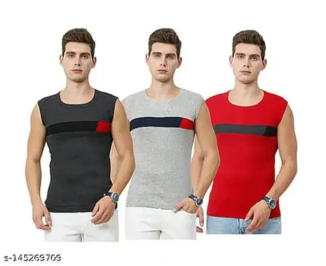 Gym Vests for Men, Pack of 3 (Multicolor, XS)