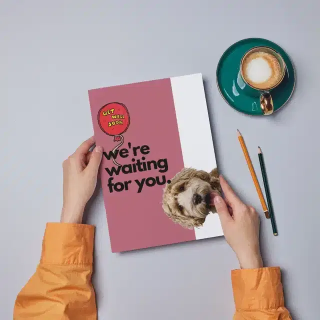 Get Well Soon Printed Card with Envelope, Multicolor, Set of 1