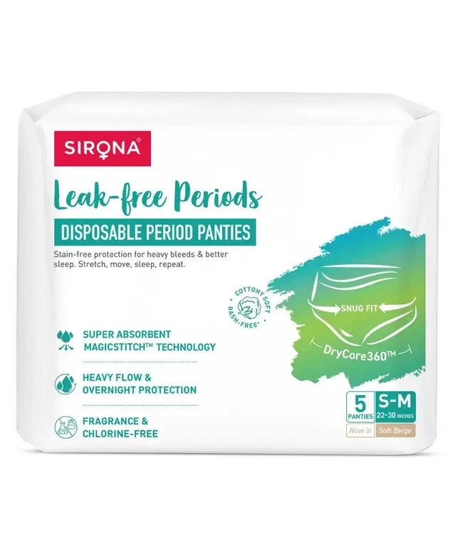 Sirona Disposable Period Panty (Size S To M) Pack Of 5