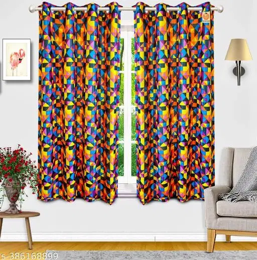 KANUSHI Industries® 2 Pieces Washable Polyster Eyelet Window Curtain Set (1005) (RK-CUR-1005-5FEET-2PCS) (5 FEET)…