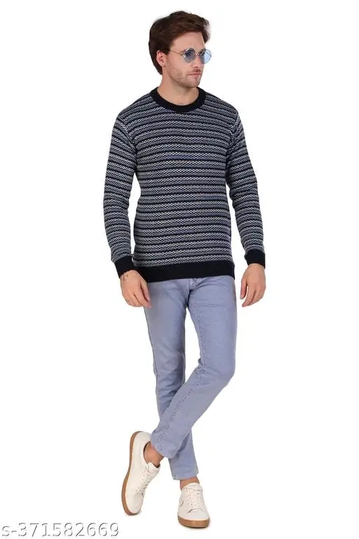 Full Sleeves Sweater for Men (Black, M)