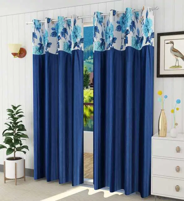 Homefab Polyester Curtains, Blue, 5 Feet, HF-153