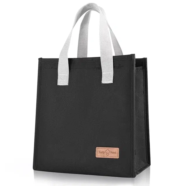 Portable Waterproof, Insulated Lunch Bag for Men and Women (Black)