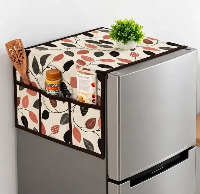 Waterproof Fridge Cover Brown Abstract