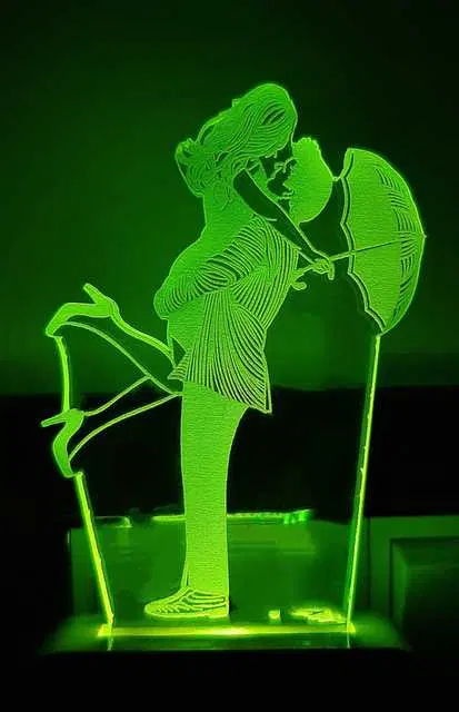 7 Colors Changing 3D LED Night Lamp with Plug for Home & office, Small Size, Ms-001