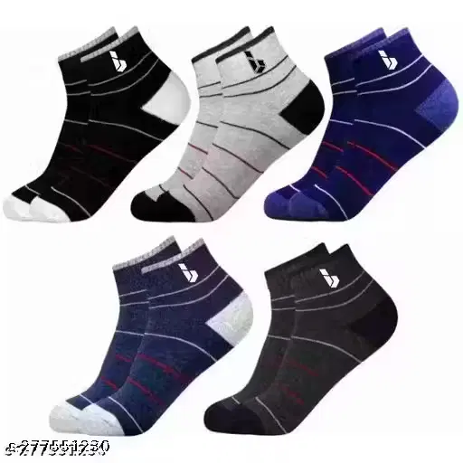 Cotton Blend Printed Shocks for Men, Multicolor, Pack of 5