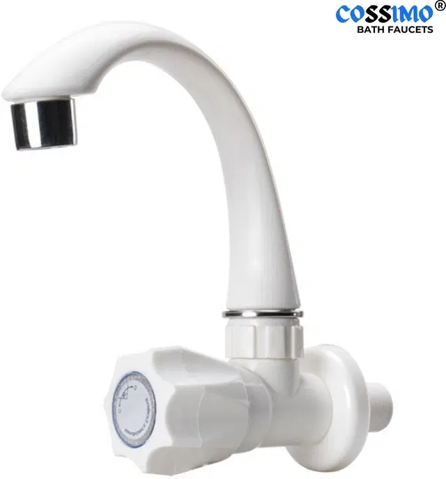 Plastic Swan Neck Tap with Foam Flow for Wash Basin, White