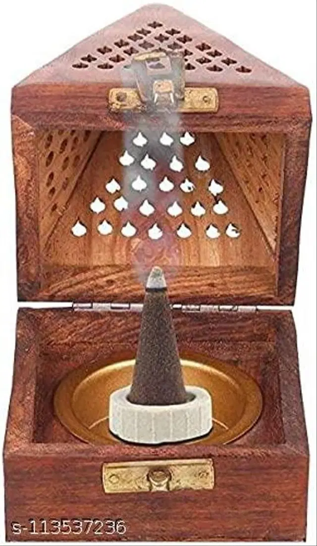 Wooden Dhoop Sticks Holder, Brown
