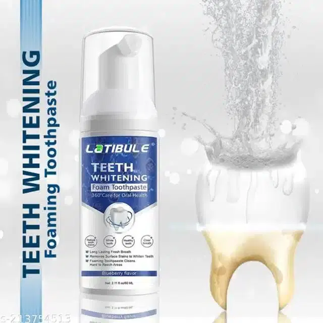 Latibule Teeth Whitening Foam Toothpaste, 60 ml