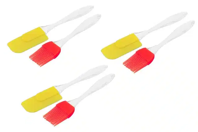 Spatula and Pastry Brush Set, Multicolor, Pack of 6