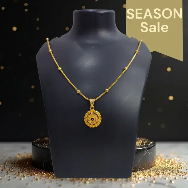 Alloy Pendant with Chain for Women (Gold)