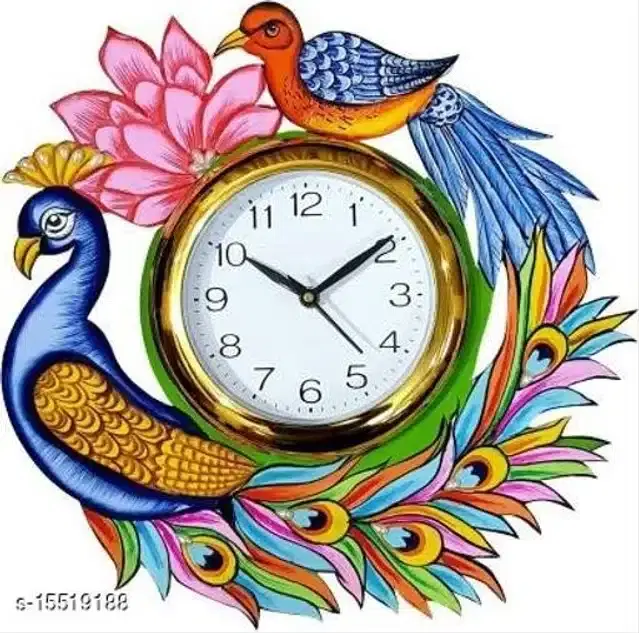 Wooden Wall Clock, Multicolor