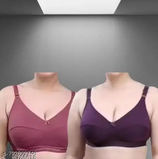 Non Padded Full Coverage Bra for Women, Pack of 2 (Purple, 38A)