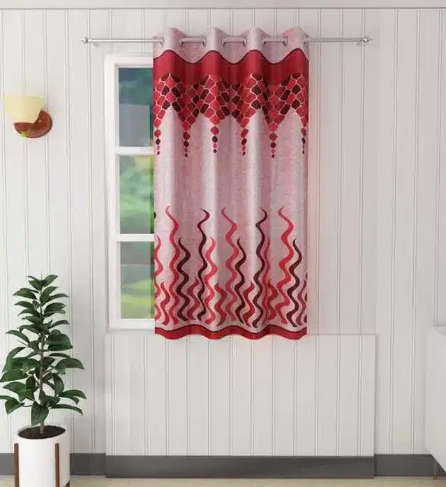 Window Curtain, Maroon, 4X5 Feet