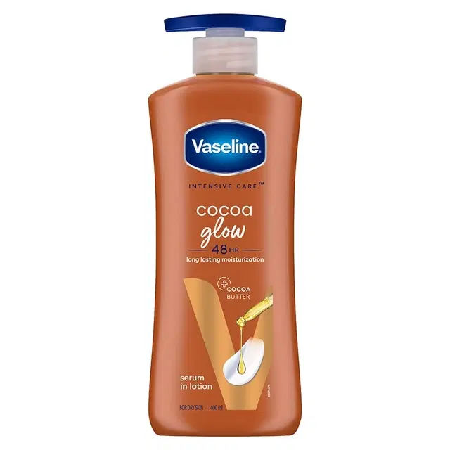 Vaseline Cocoa Glow Serum In Lotion | 100% Pure Cocoa & Shea Butter For Glowing & Soft Skin 400 ml