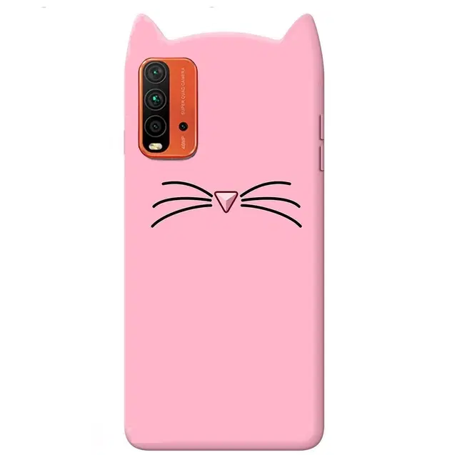 Rubber Mobile Back Cover for MI Redmi 9 Power (Pink)