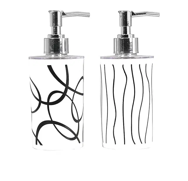Plastic Long Lasting Liquid Soap Dispenser, White, 350 ml, Pack of 2