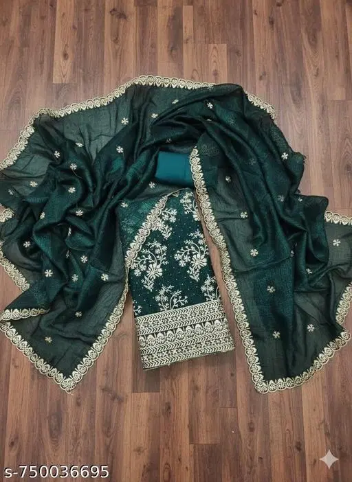 Floral Embroidered Patiala Suits for Women (Multicolor, 6.65 meter (XXL)