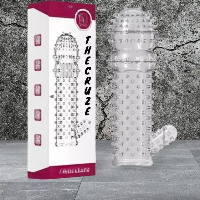 Crystal Dotted Reusable Condom for Men, Transparent, Pack of 1