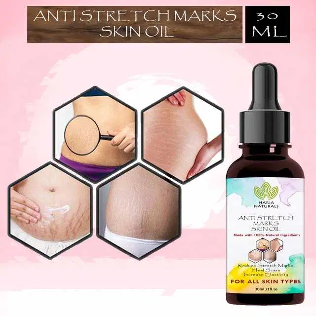 Haria Naturals Anti-Stretch Marks Skin Oil Reduces Stretch Marks & Heal Scars, 30 ml, B-14790