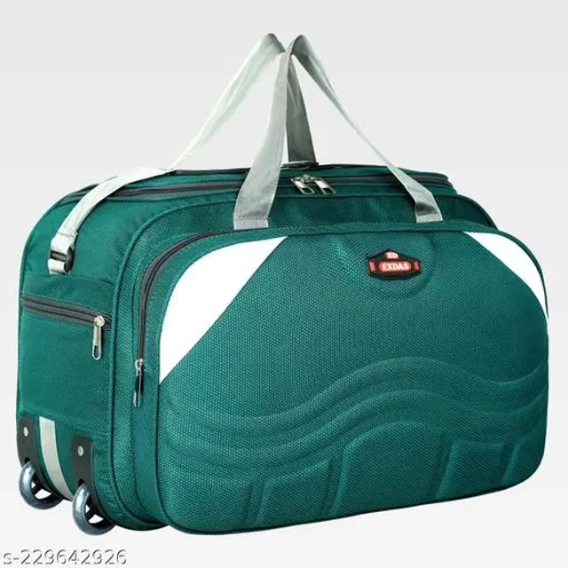Polyester Duffle Bags, Green & White