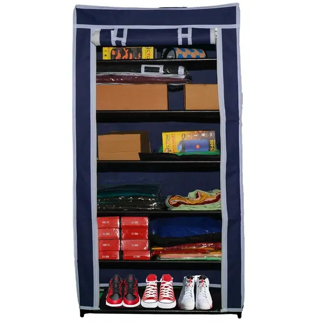 Metal 6 Layer Multipurpose Collapsible Rack, Blue