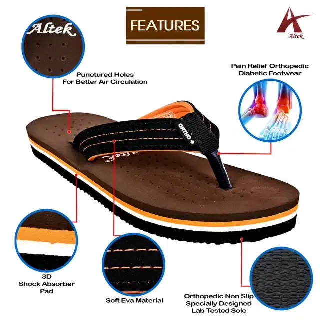 Flip Flops for Women (Brown, 3)