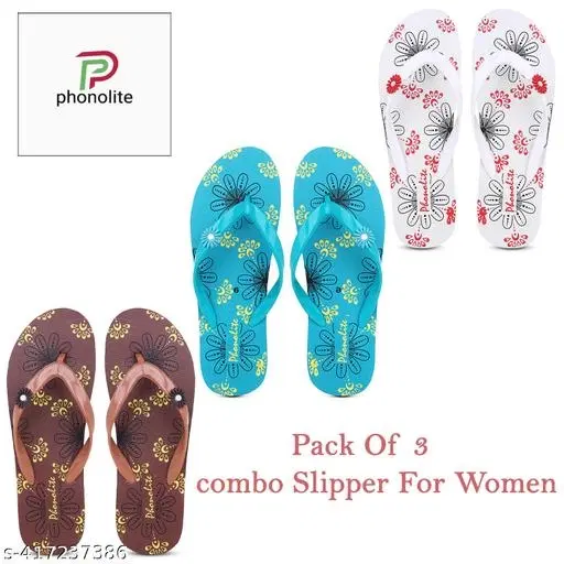 Slippers for Women, Multicolour, Pack of 3 (5)