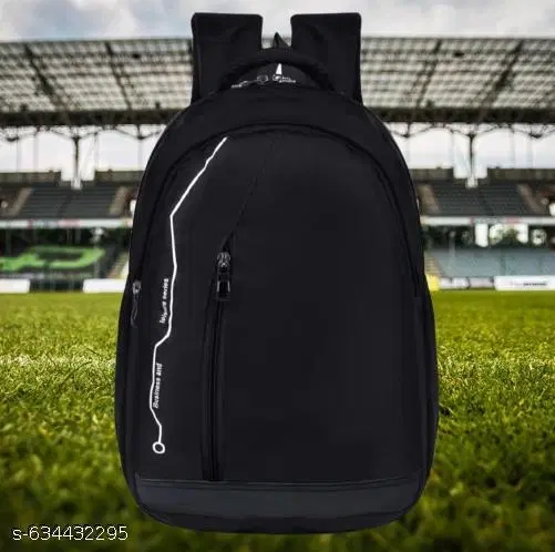 Polyester Backpack for Men & Women, Black