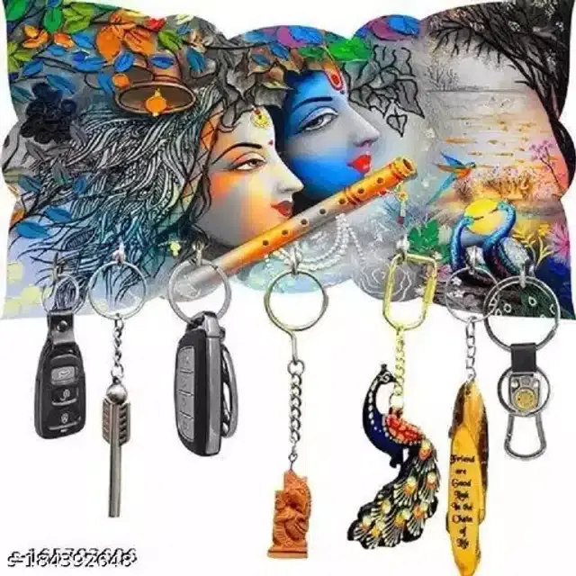 Wooden Keys Holder, Multicolor