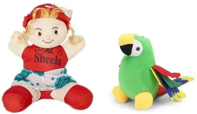 Soft Stuffed Toys for Kids, Multicolor, Pack of 2