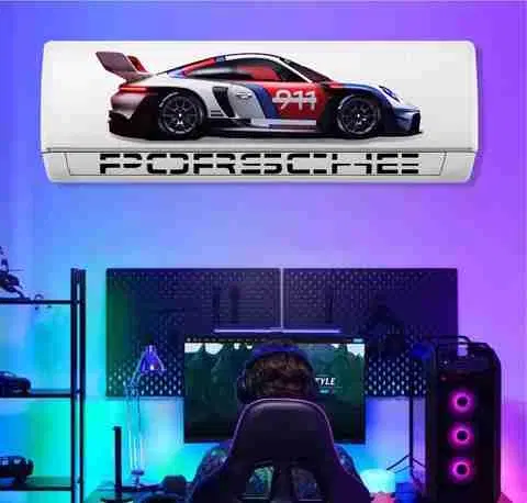 Porshce Ac Split Sticker Wall Self Adhesive