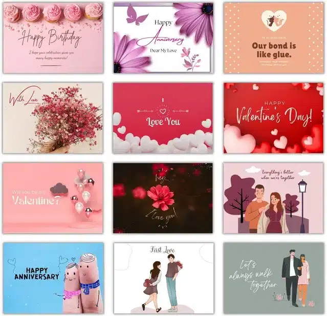 Valentine Day Greetings with Envelope, Multicolor