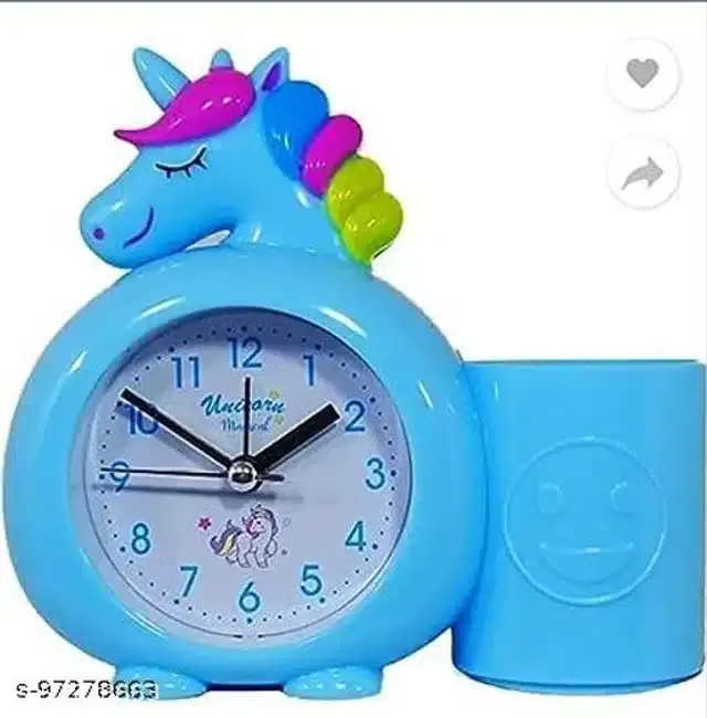Alarm Clock with Attached Pen Stand, Blue