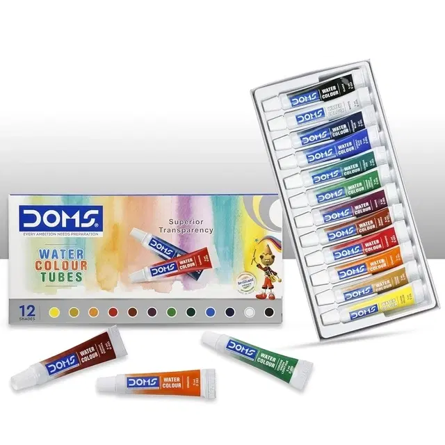 Doms Non-Toxic 12 Shades Water Colour Tubes [Multicolor]