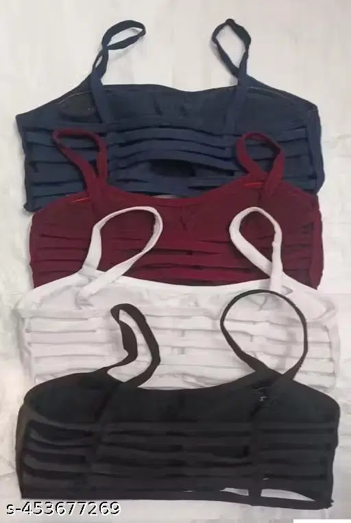 Cotton Solid Bras for Women, Assorted, Pack of 4 (28A)