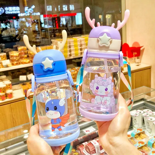 Plastic Water Bottles for Kids,Multicolour, Pack of 2
