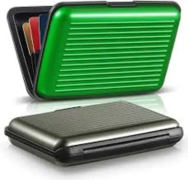 RFID Blocking Card Holder, Pack of 2, Green & Black