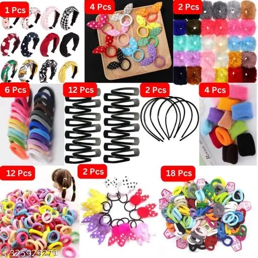 Set of 63 pcs Hair Accessories Combo for Women (Multicolor)