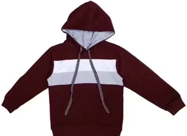 Light Fleece Printed Hoodie for Kids, Maroon (2-4 Years)