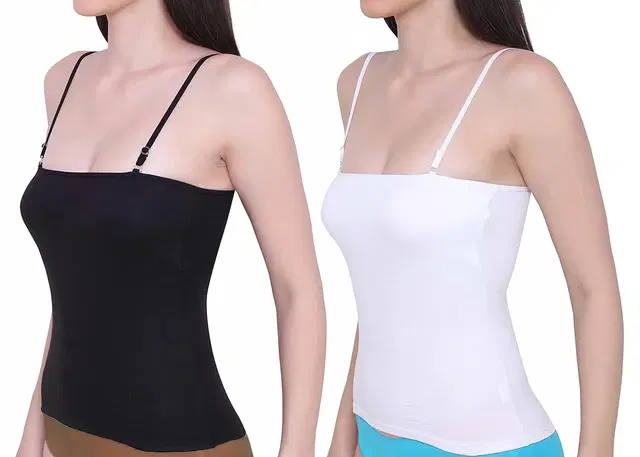Cotton Camisoles for Women, Pack of 2 (Multicolor, 30)