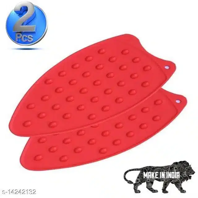 Silicone Iron Mat, Red, Pack of 2