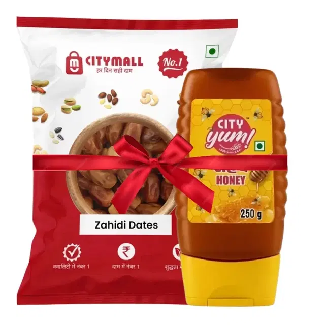 Citymall No.1 Zahidi Dates 500 g + City Yum Honey Squeezy Bottle 250 g