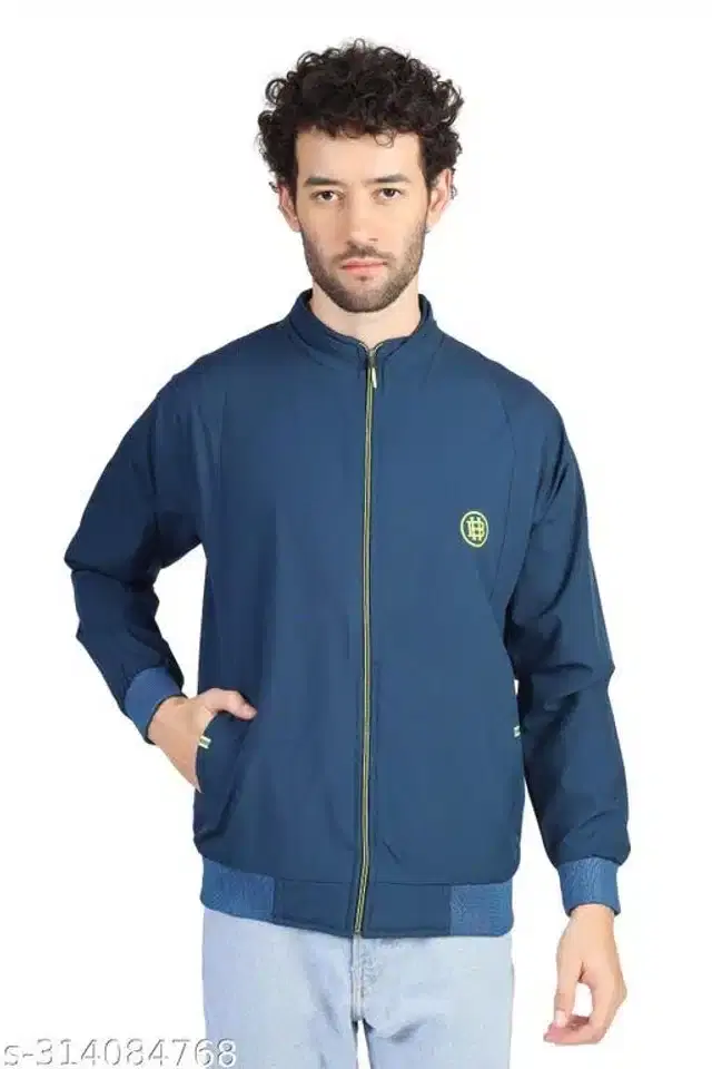 Woolen Jacket for Men (Blue, S)